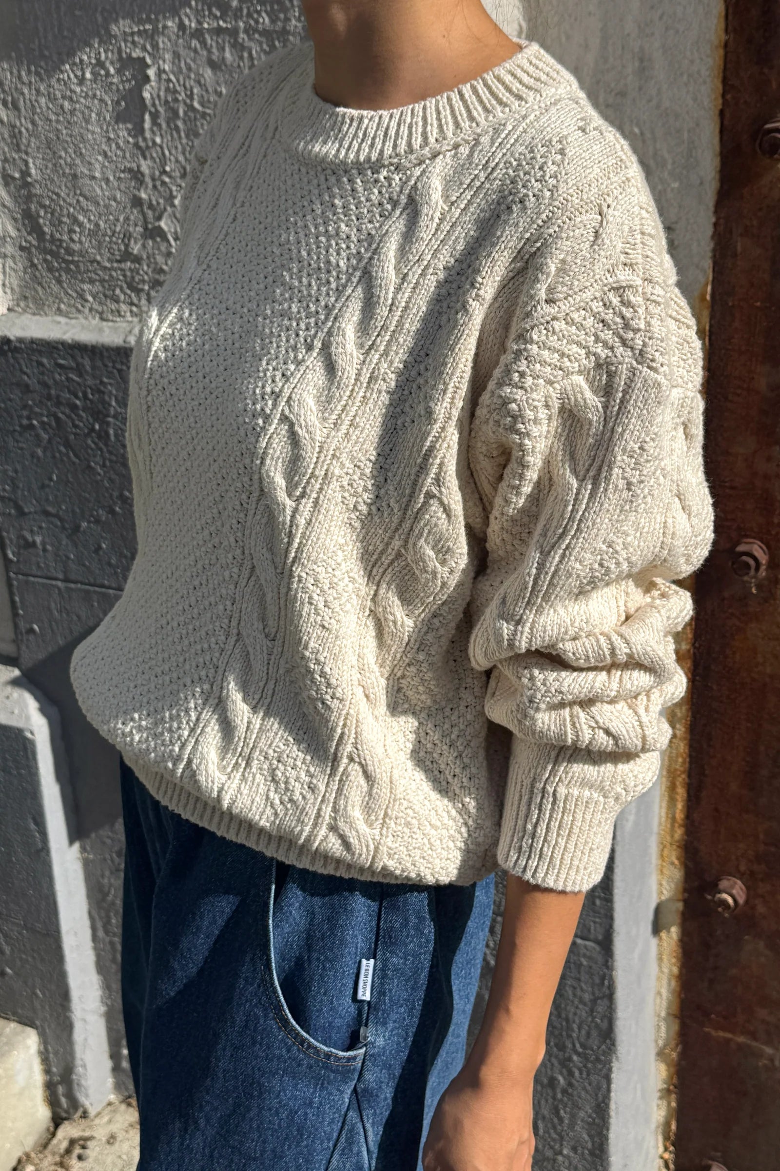 COTTON FISHERMAN SWEATER