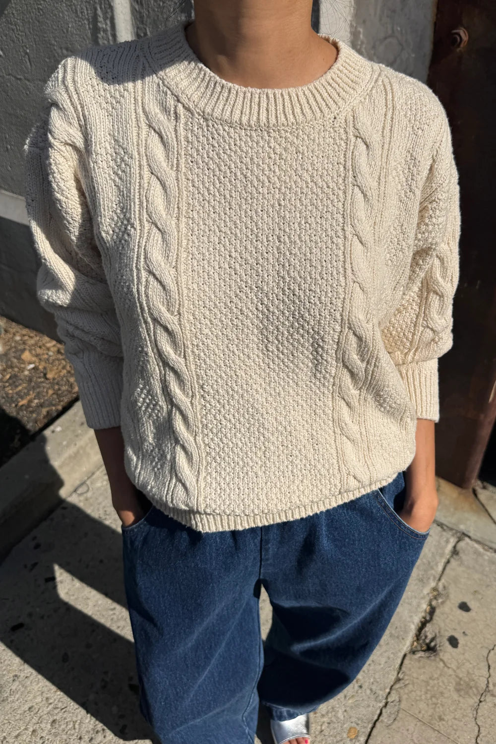 COTTON FISHERMAN SWEATER
