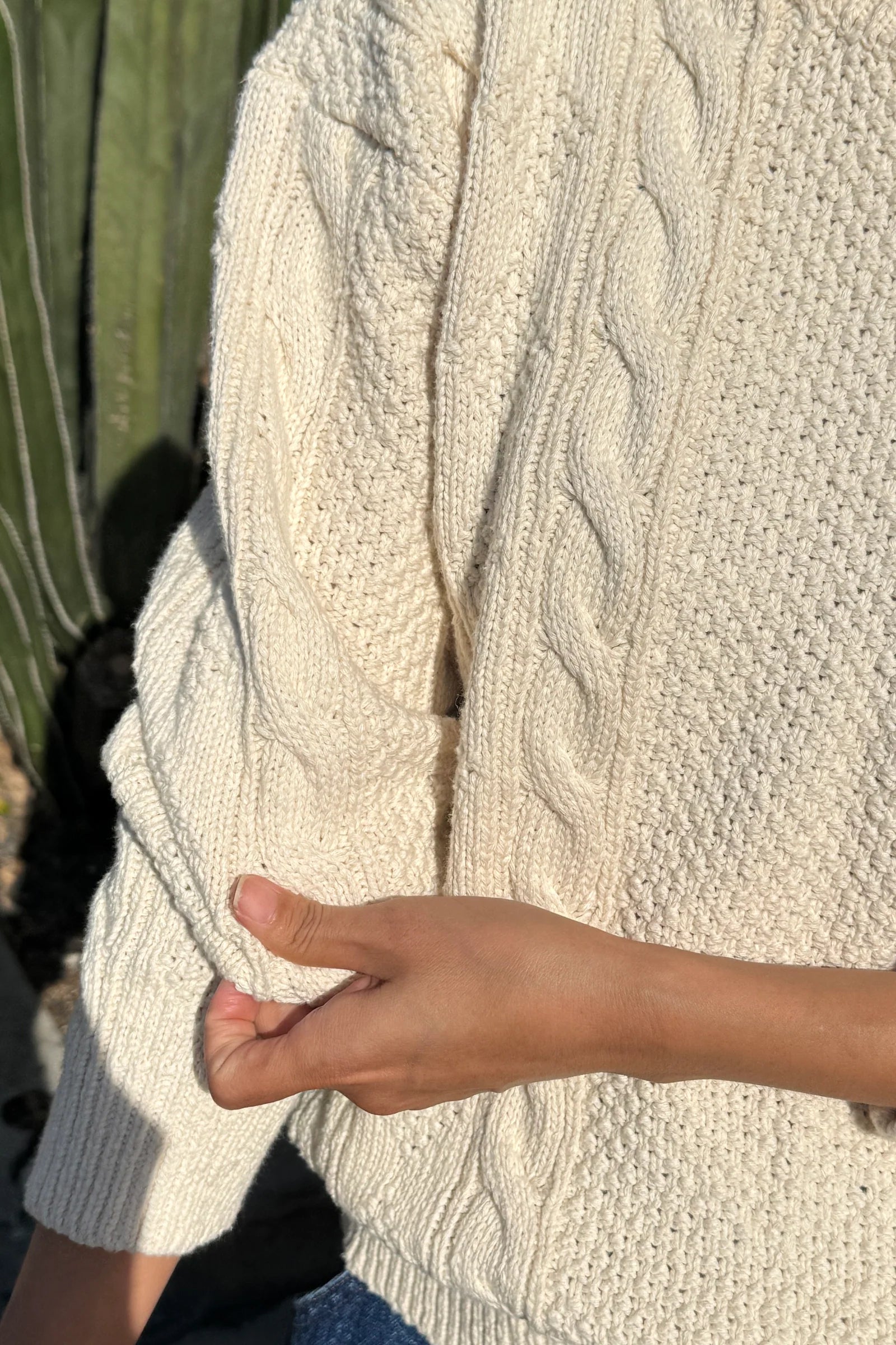 COTTON FISHERMAN SWEATER