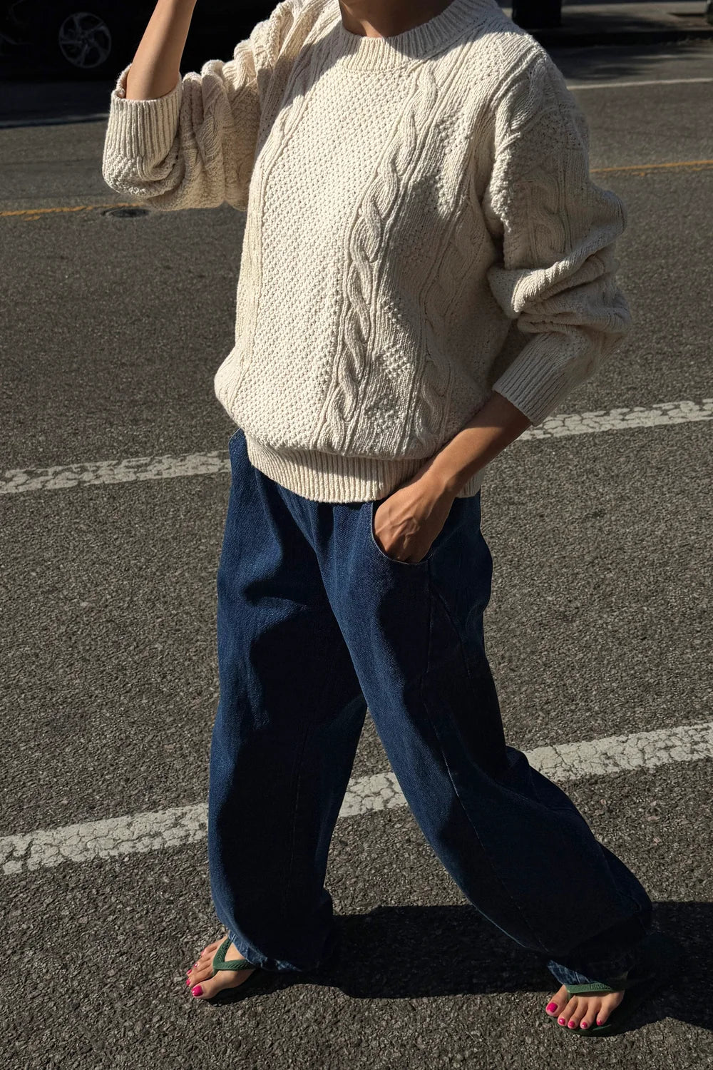 COTTON FISHERMAN SWEATER