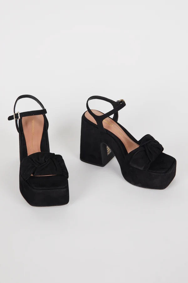 Intentionally Blank Daidai platform sandals black suede | pipe and row