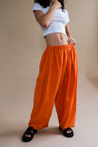 Toit Volant Radio seersucker pants in burnt orange flame | PIPE AND ROW