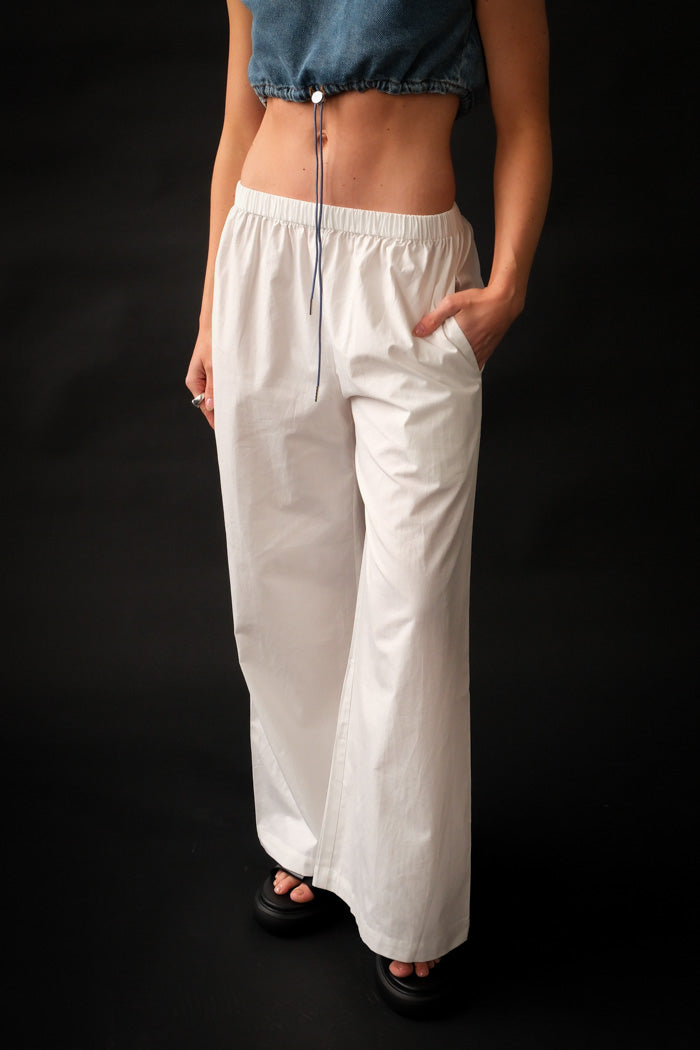 Et Tigre Mae white linen elastic waistband | Pipe and Row Seattle Boutique