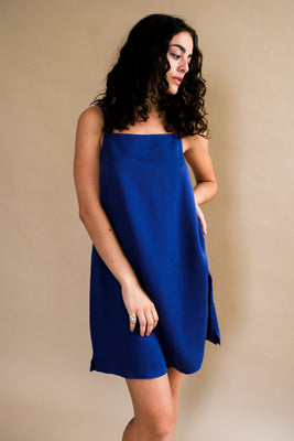 Oh Seven Days Tessa mini slip dress silky royal blue | Pipe and Row Seattle