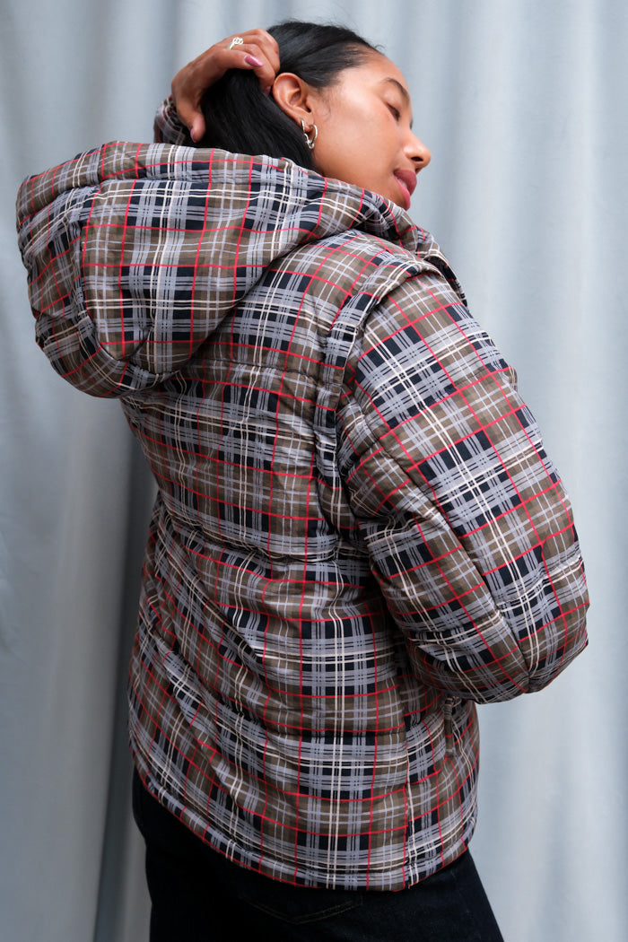 PEARL PUFFER MULTI CHECK