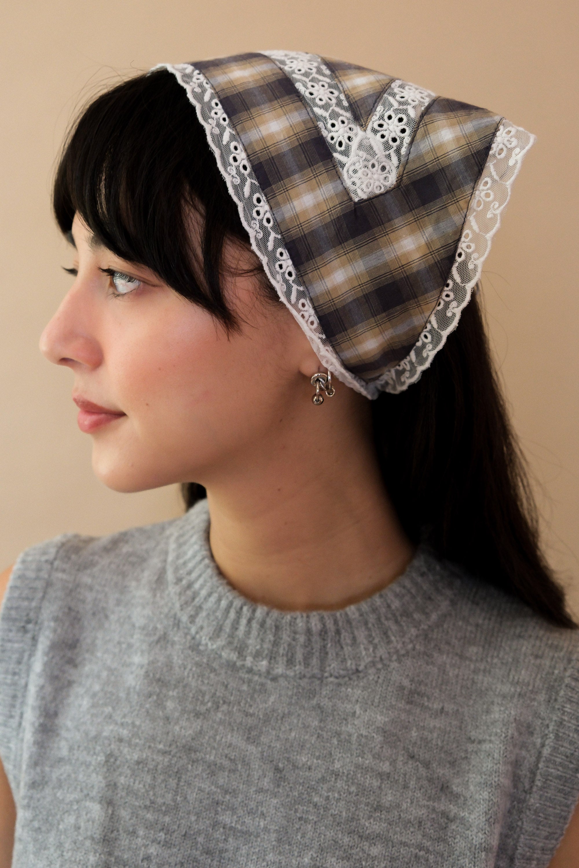 LACE TRIM HEAD SCARF