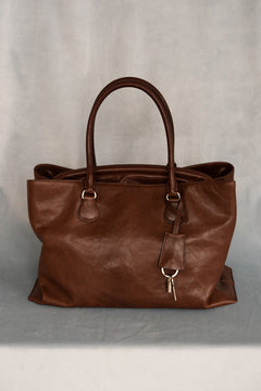 Osoi Shell Brot handbag large polish wood brown leather | Pipe and