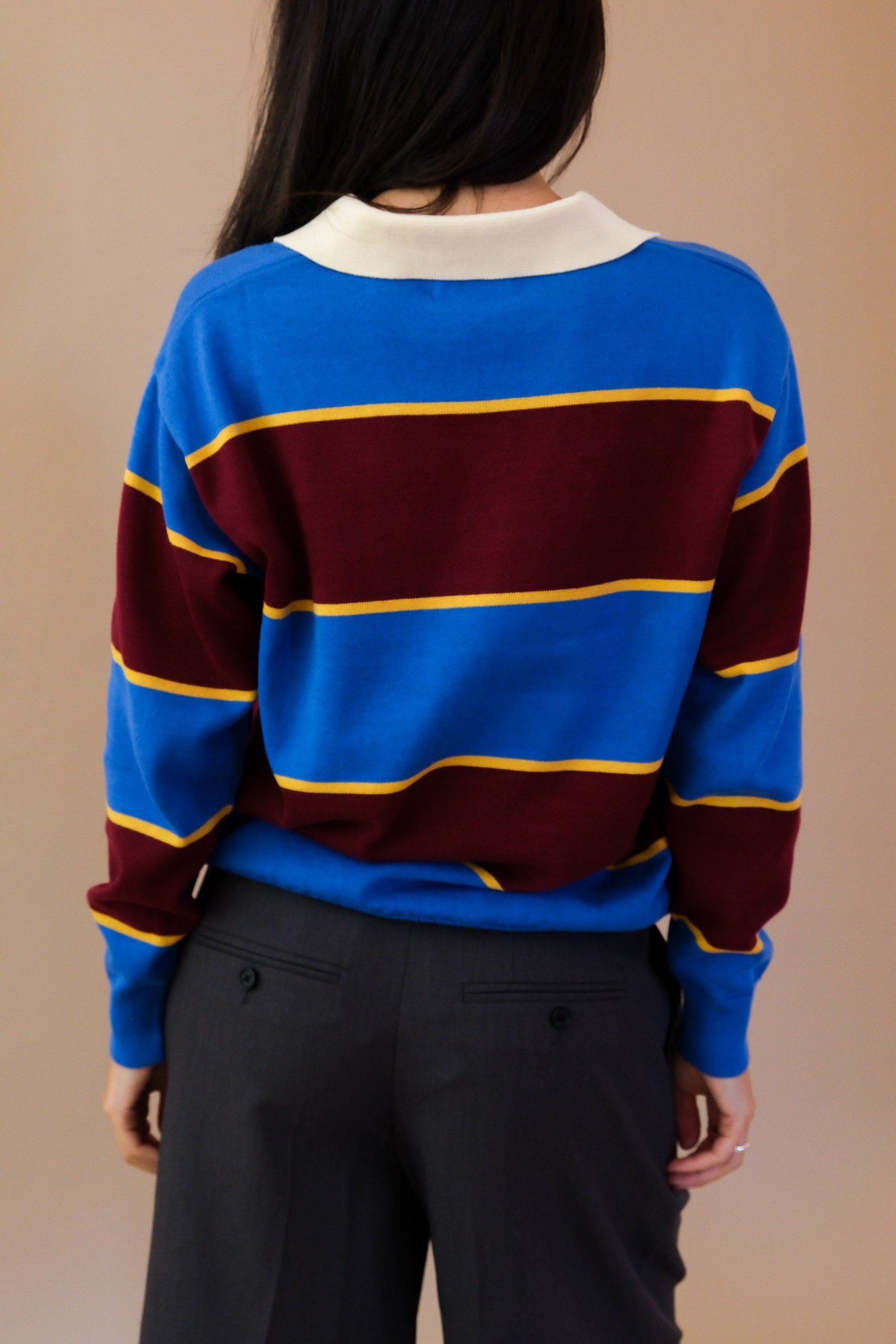 STRIPED COTTON POLO JUMPER