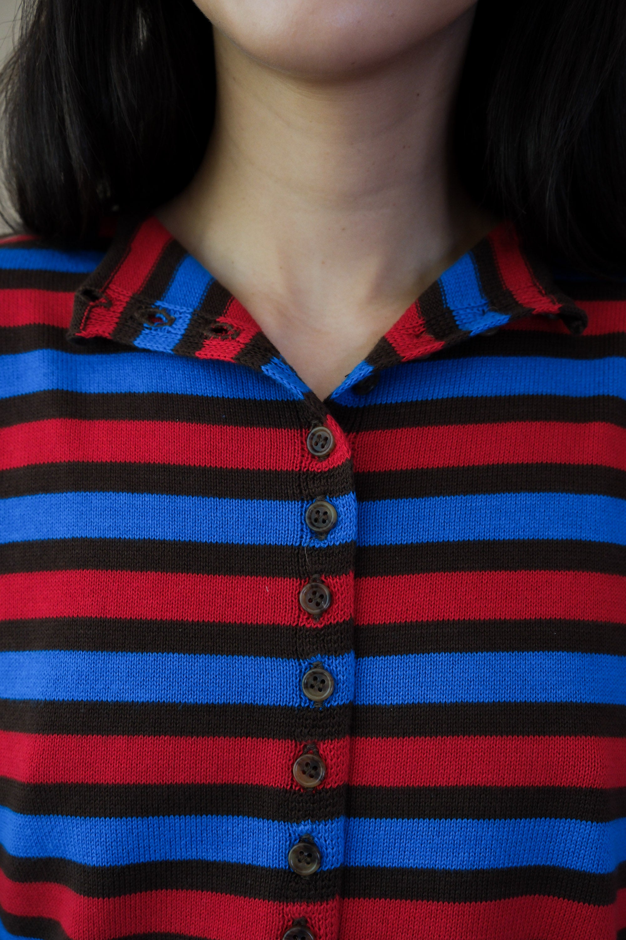 STRIPED COTTON CARDIGAN