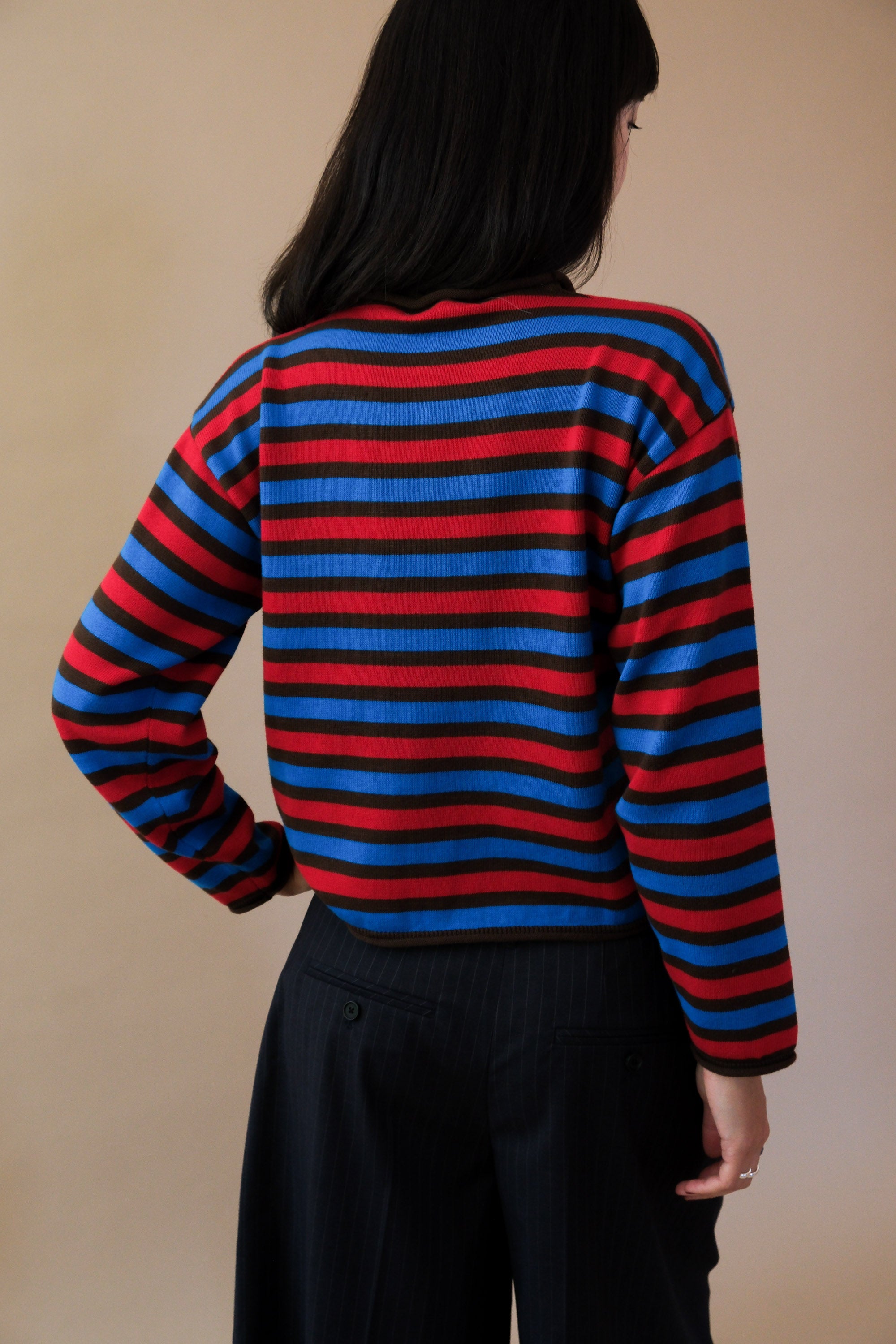 STRIPED COTTON CARDIGAN
