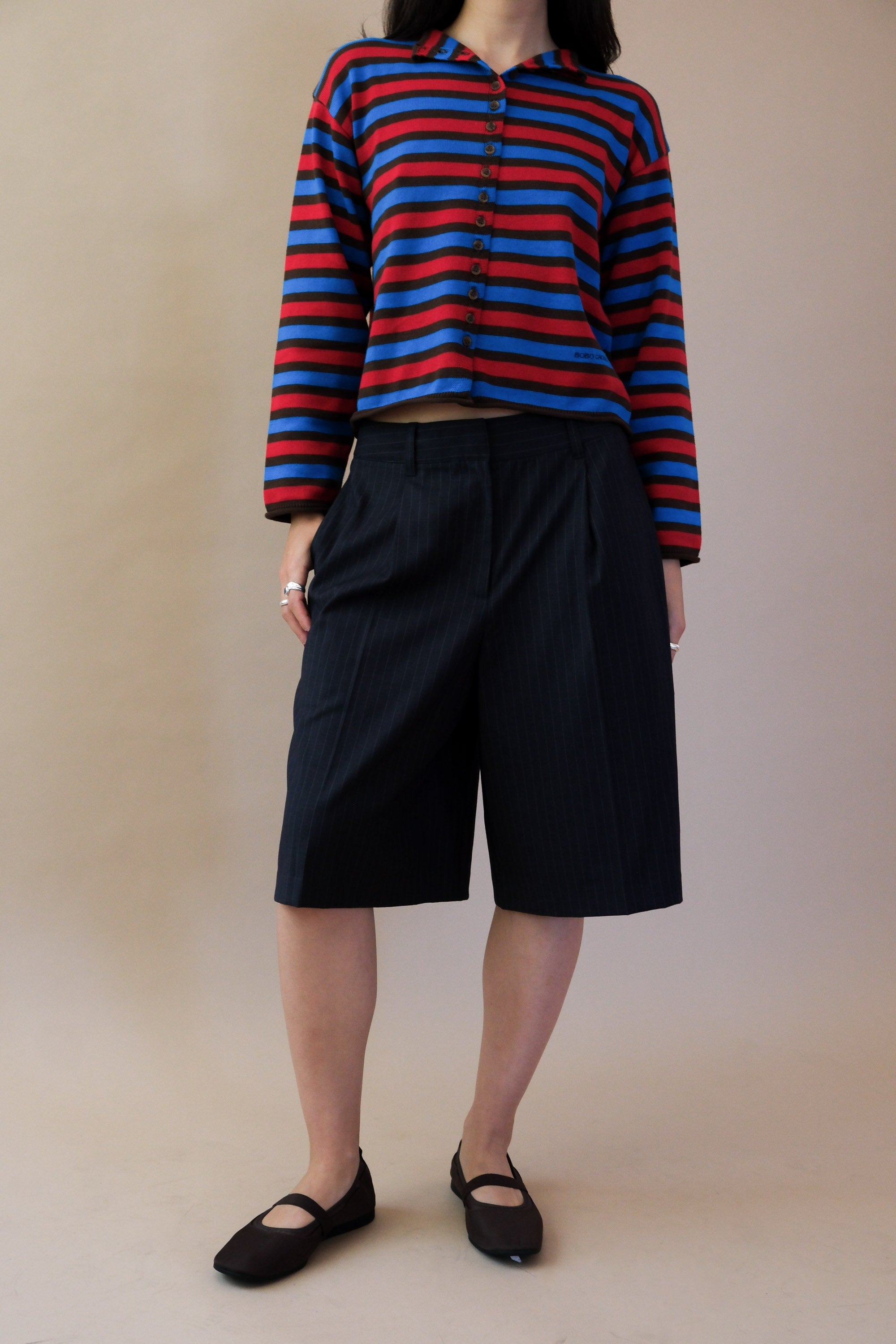 STRIPED COTTON CARDIGAN