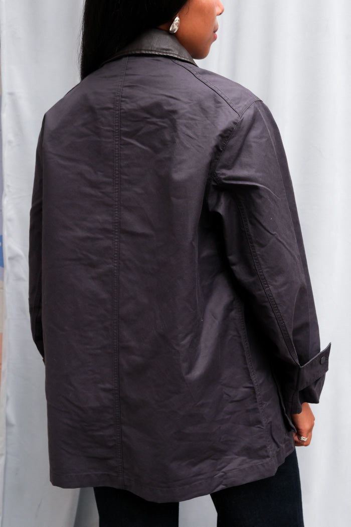 CONTRAST COLLAR WORK JACKET