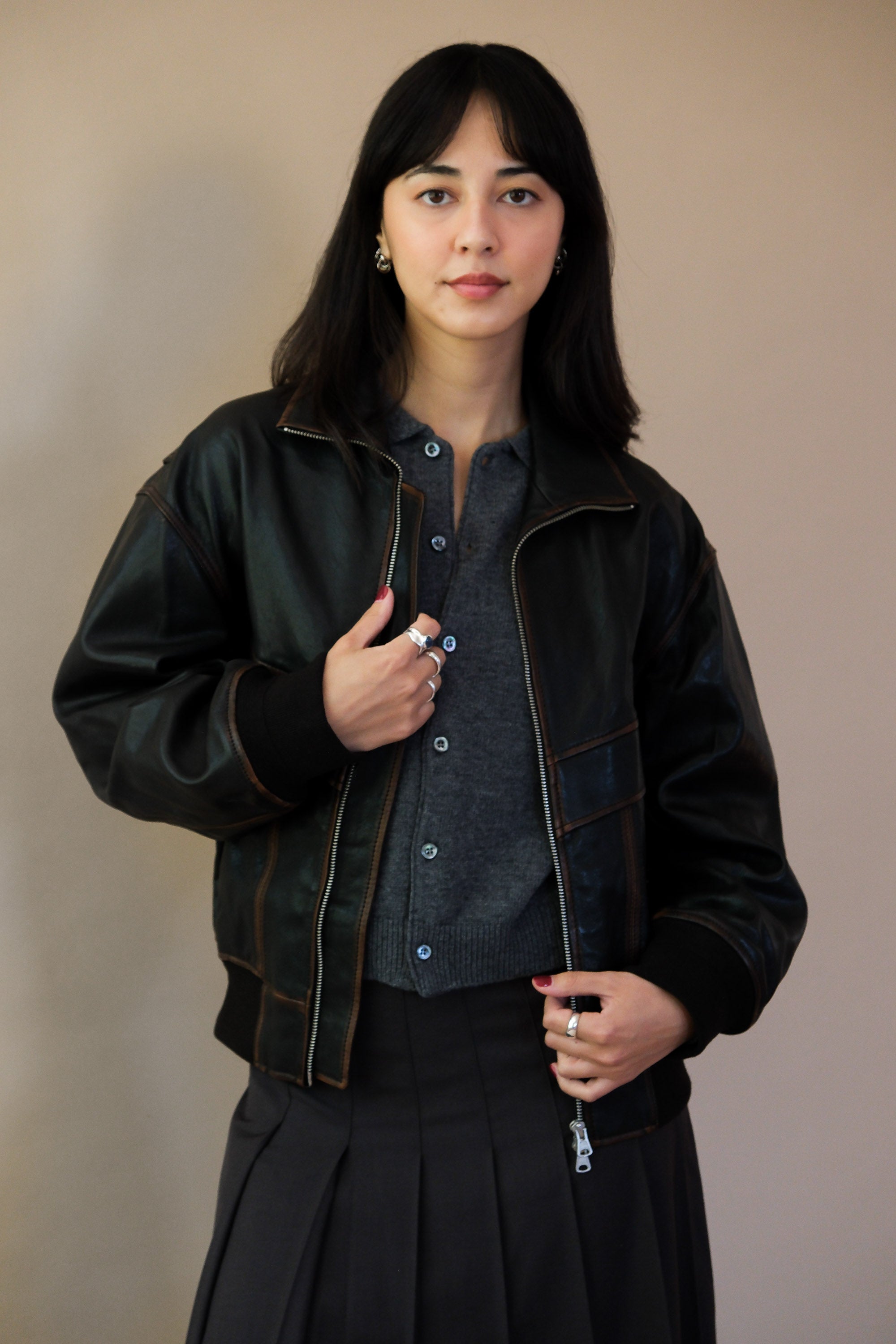 UNISEX COLLARED KNIT CARDIGAN