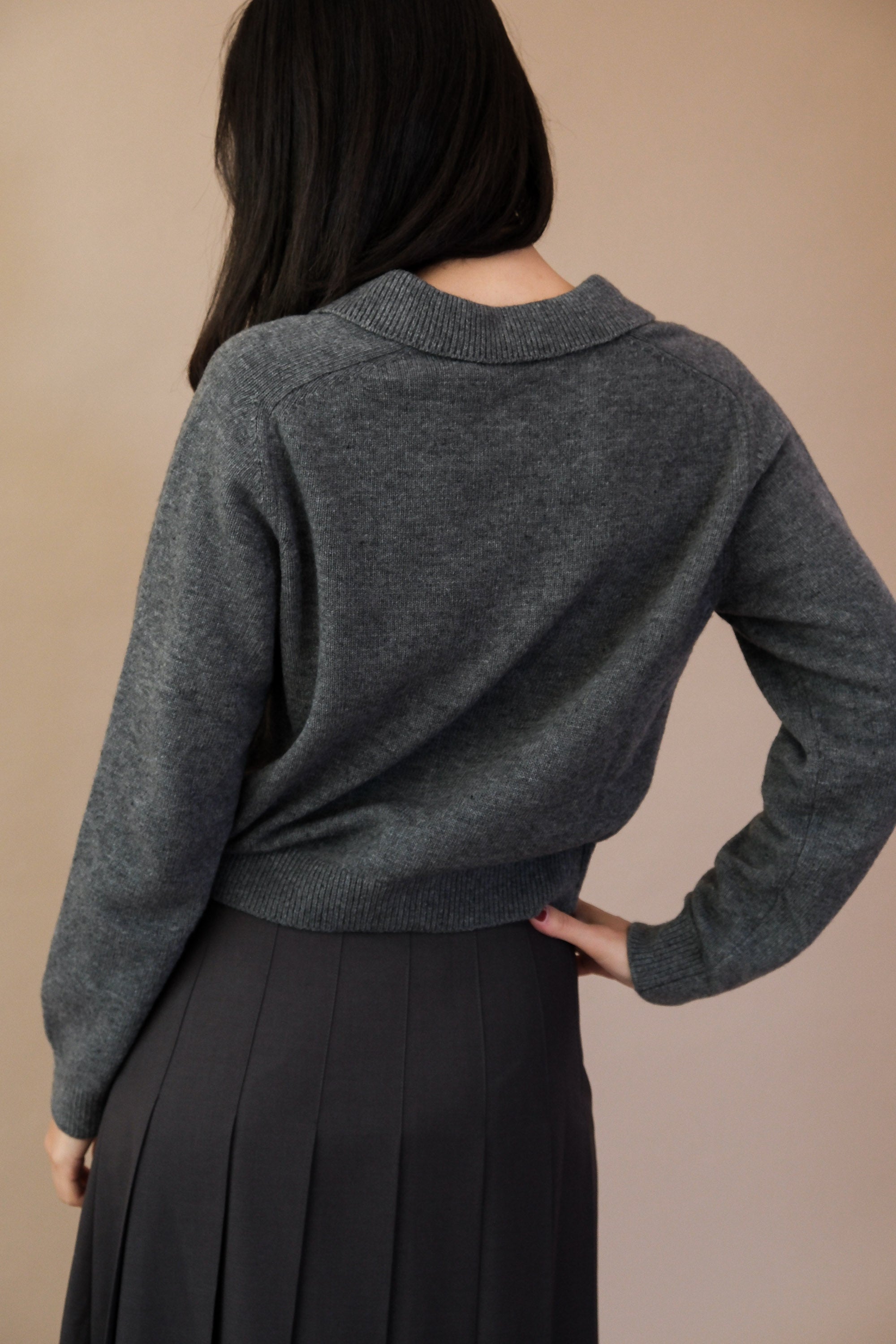 UNISEX COLLARED KNIT CARDIGAN