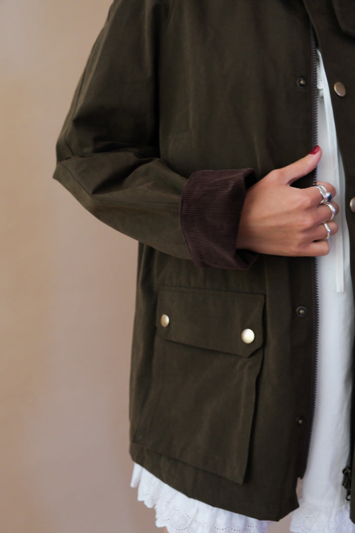 UNISEX WAXED COTTON HUNTING JACKET