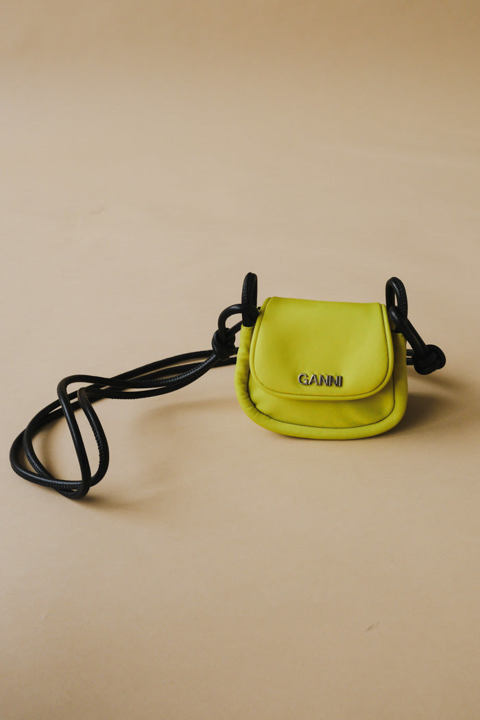 Ganni knot mini flap over bag tender green Pipe Row - PIPE AND ROW
