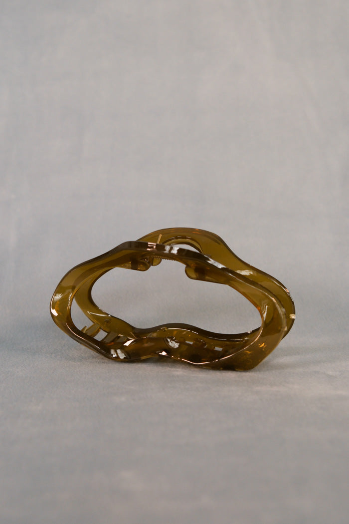 LARGE OVAL HAIR CLAW SHEER GREEN