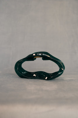 Large open oval hair claw emerald green PIPE AND ROW