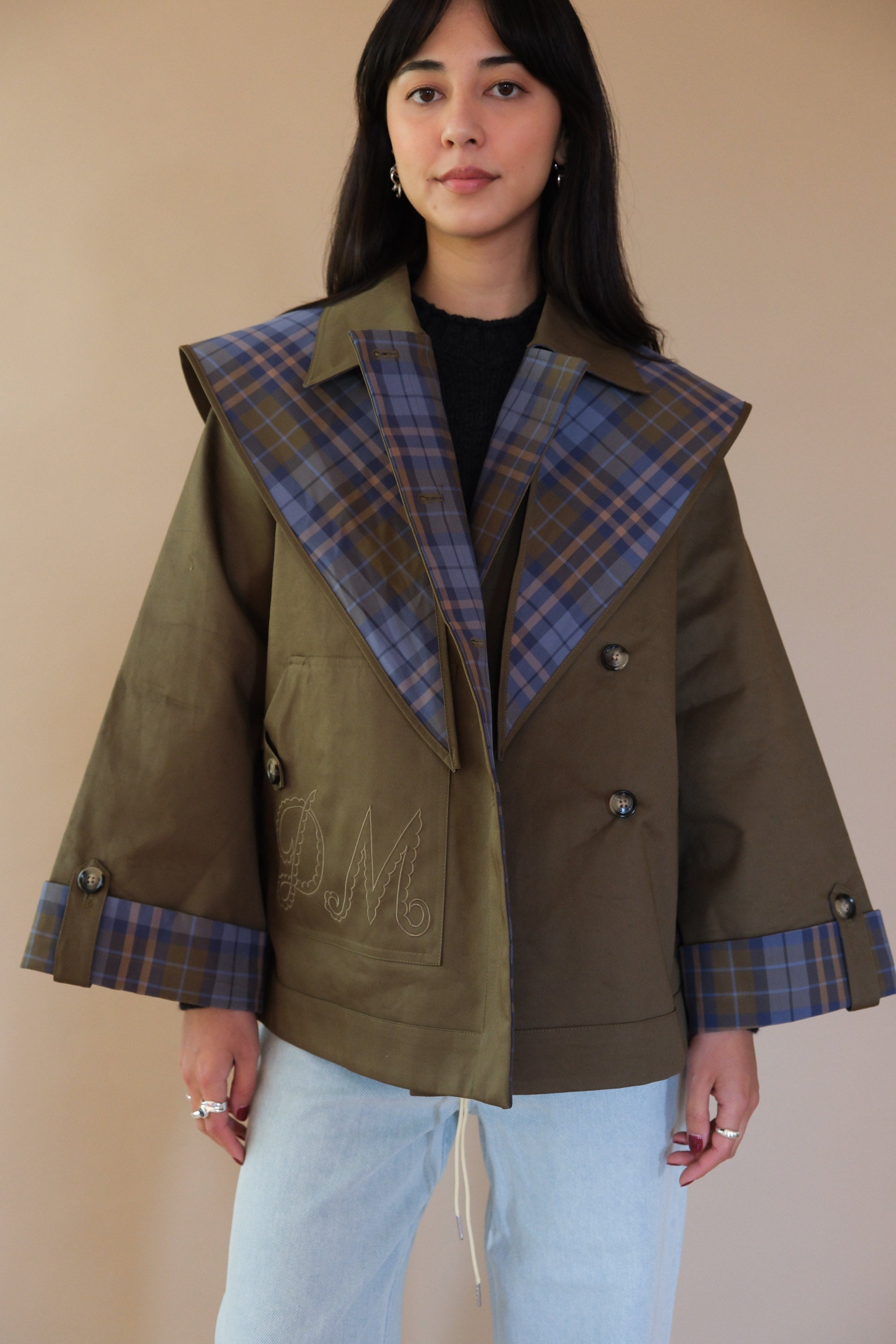 JERRY REVERSIBLE CROP TRENCH COAT