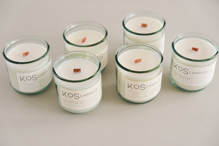 Kos God Morgen lemon sea mist wooden wick candle PIPE AND ROW