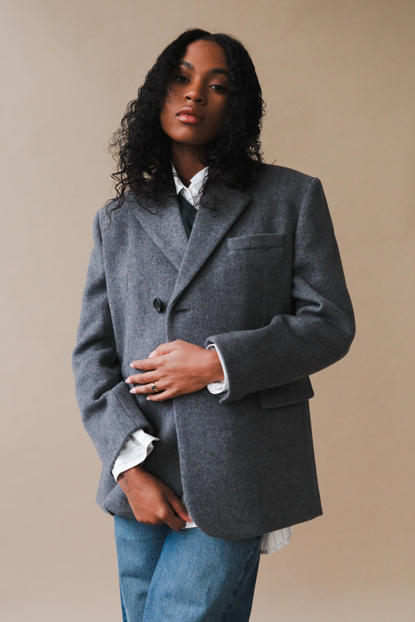 テーラードジャケットdunst LAYERED WOOL BLAZER MELANGE GREY