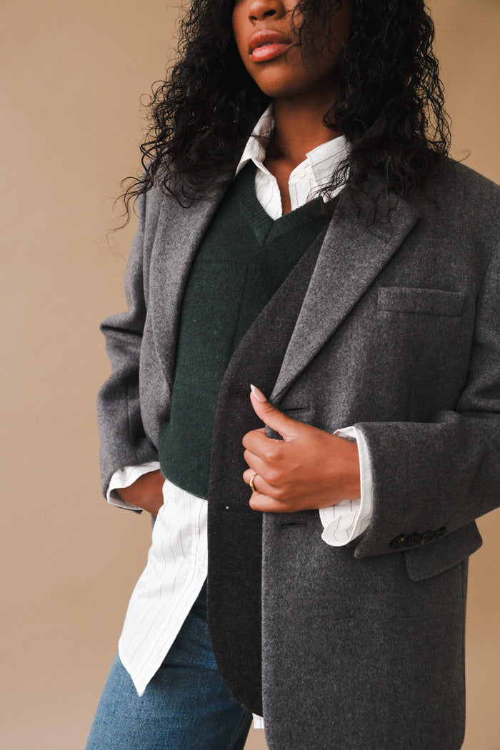 LAYERED HEAVY WOOL BLAZER