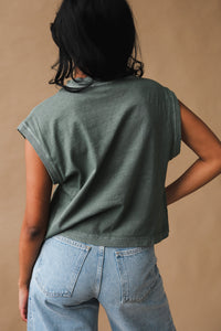 Richer Poorer relaxed muscle tee washed sage leaf green | PIPE AND ROW