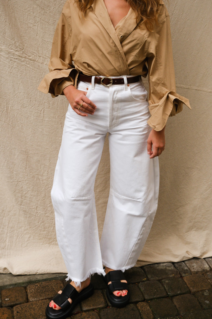 Citizens of Humanity oversized Horseshoe jeans jicima white denim | Pipe and Row