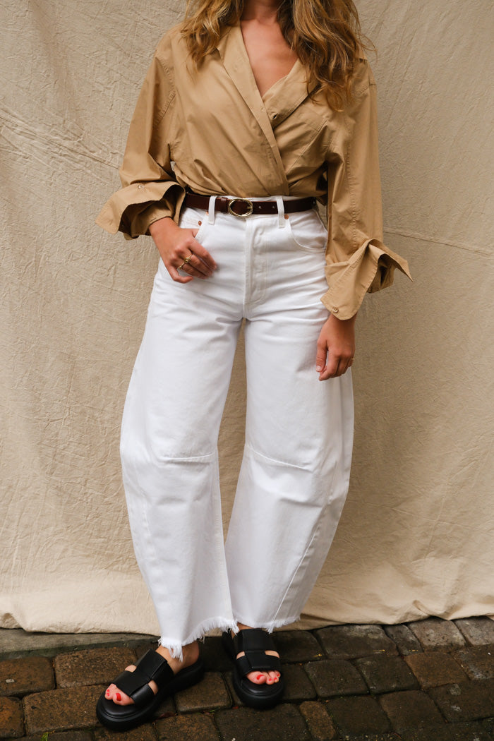 Citizens of Humanity oversized Horseshoe jeans jicima white denim | Pipe and Row