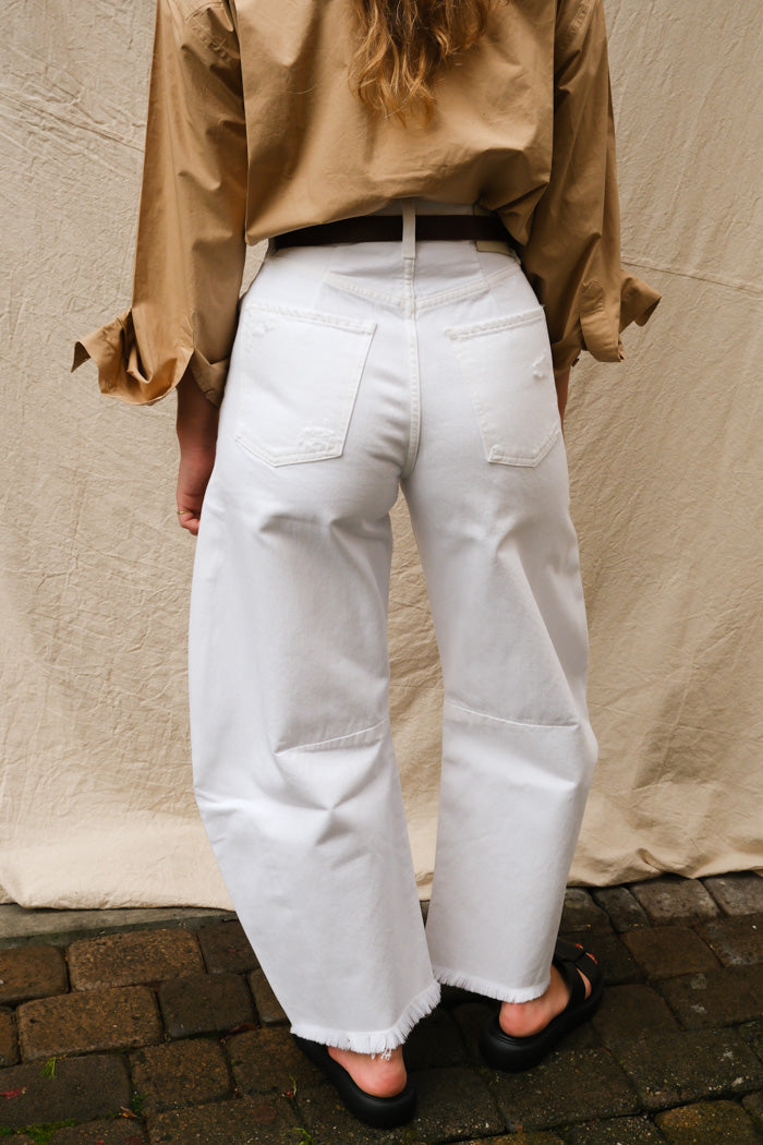 Citizens of Humanity oversized Horseshoe jeans jicima white denim | Pipe and Row