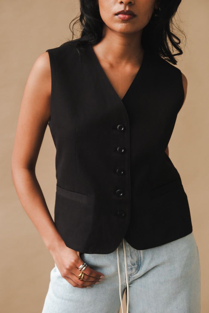 COTTON LINEN VEST