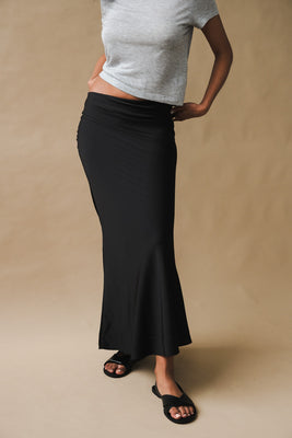 Geel Verve maxi skirt black jersey fitted | Pipe and Row Seattle