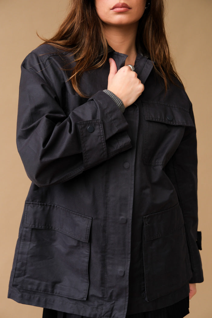 CONTRAST COLLAR WORK JACKET