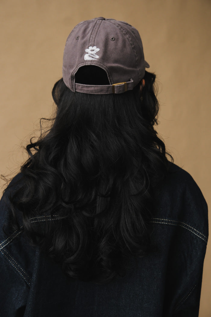 Pipe and Row embroidered washed grey cotton hat | PIPE AND ROW