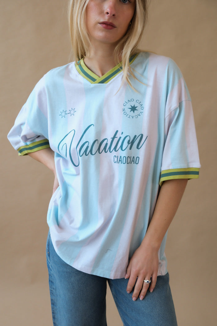 VACATION SOCCER STRIPE TEE
