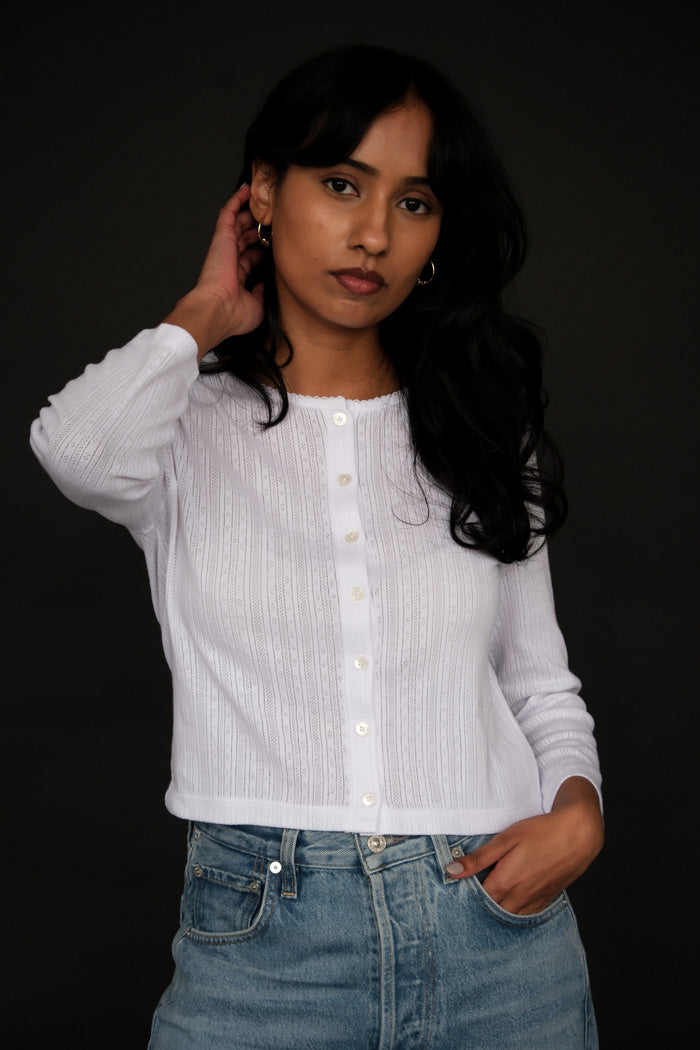 POINTELLE CARDIGAN
