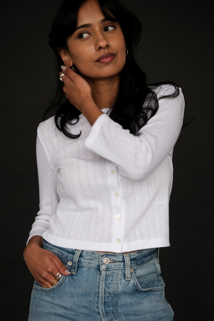 POINTELLE CARDIGAN