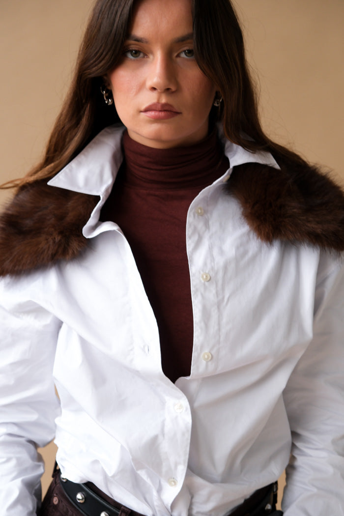 BOUCLE WOOL HALF COAT