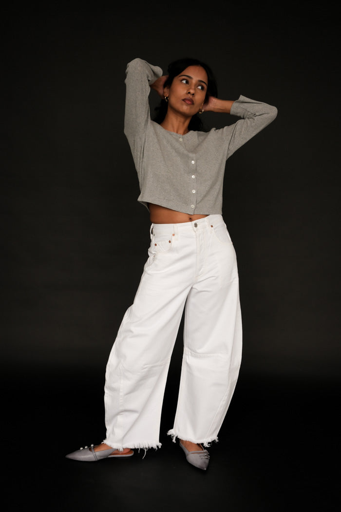 Citizens of Humanity oversized Horseshoe jeans jicima white denim | Pipe and Row