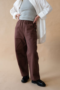 Le Bon shoppe elastic waist Arc pants chocolate heavyweight denim
