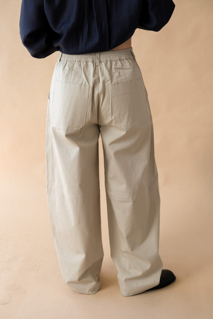 COTTON BARREL LEG PANT