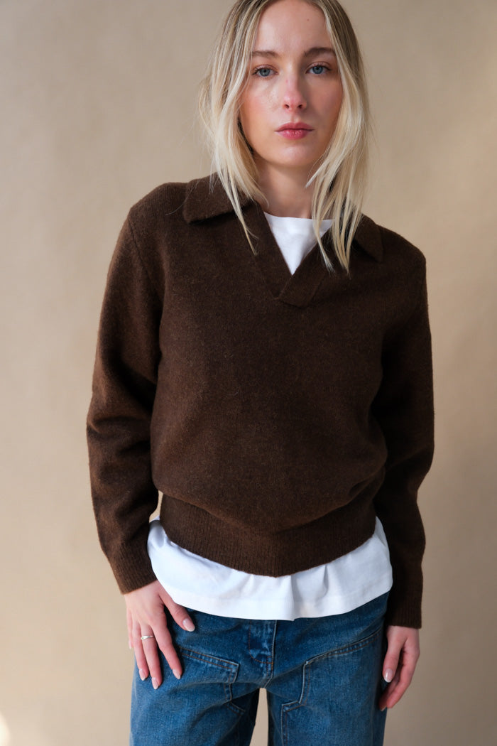 UNISEX OPEN COLLARED SWEATER
