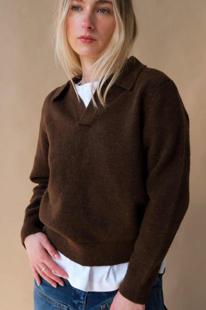 UNISEX OPEN COLLARED SWEATER
