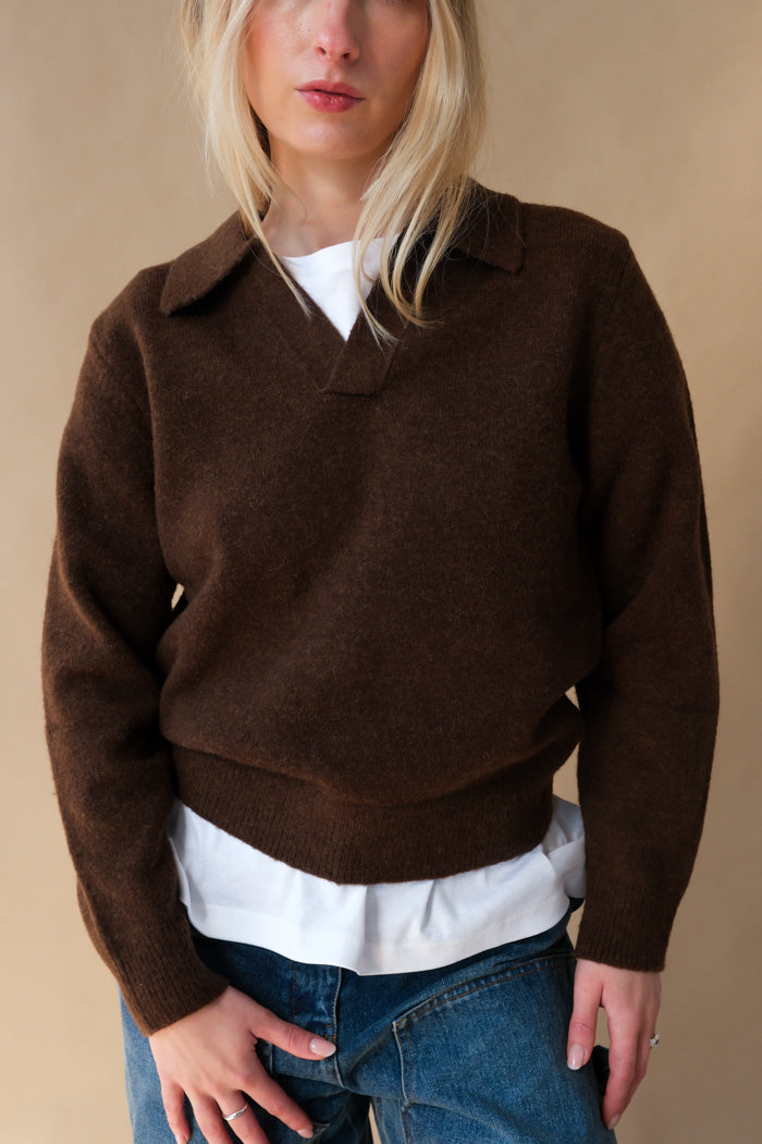 UNISEX OPEN COLLARED SWEATER