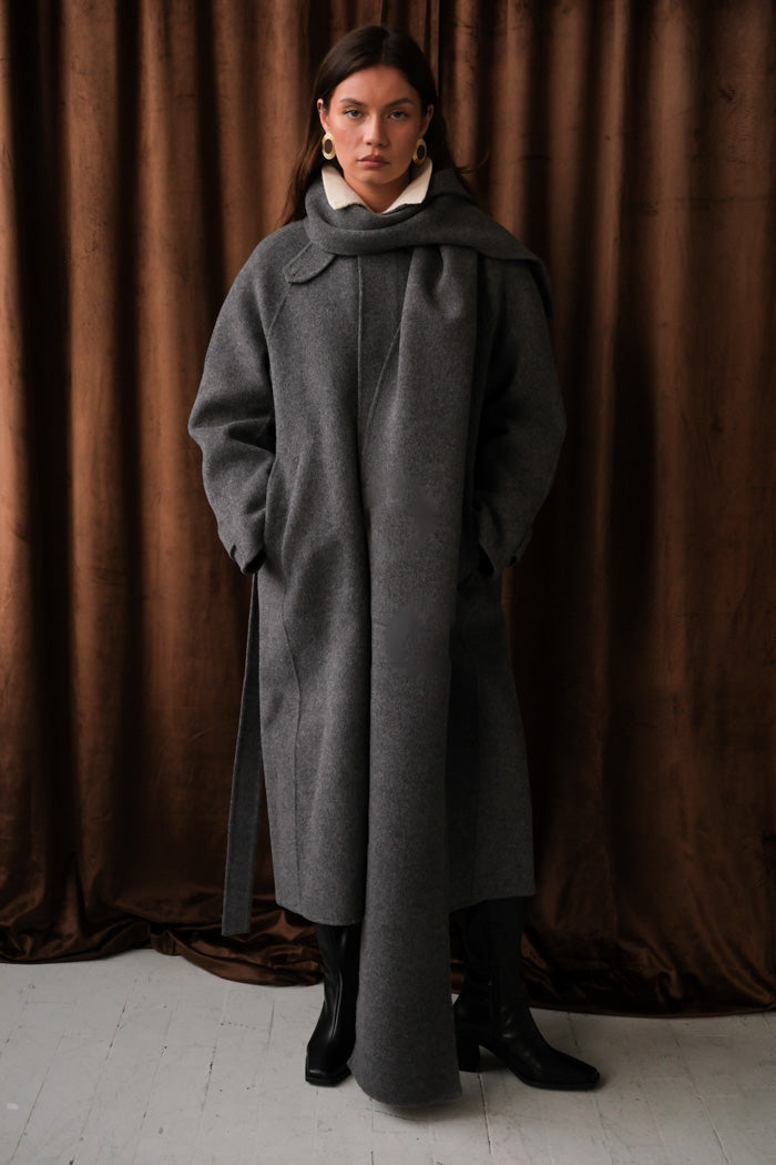 UNISEX HANDMADE CASHMERE MUFFLER MAC COAT