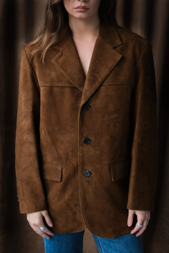 UNISEX SUEDE TAILORED HALF JACKET