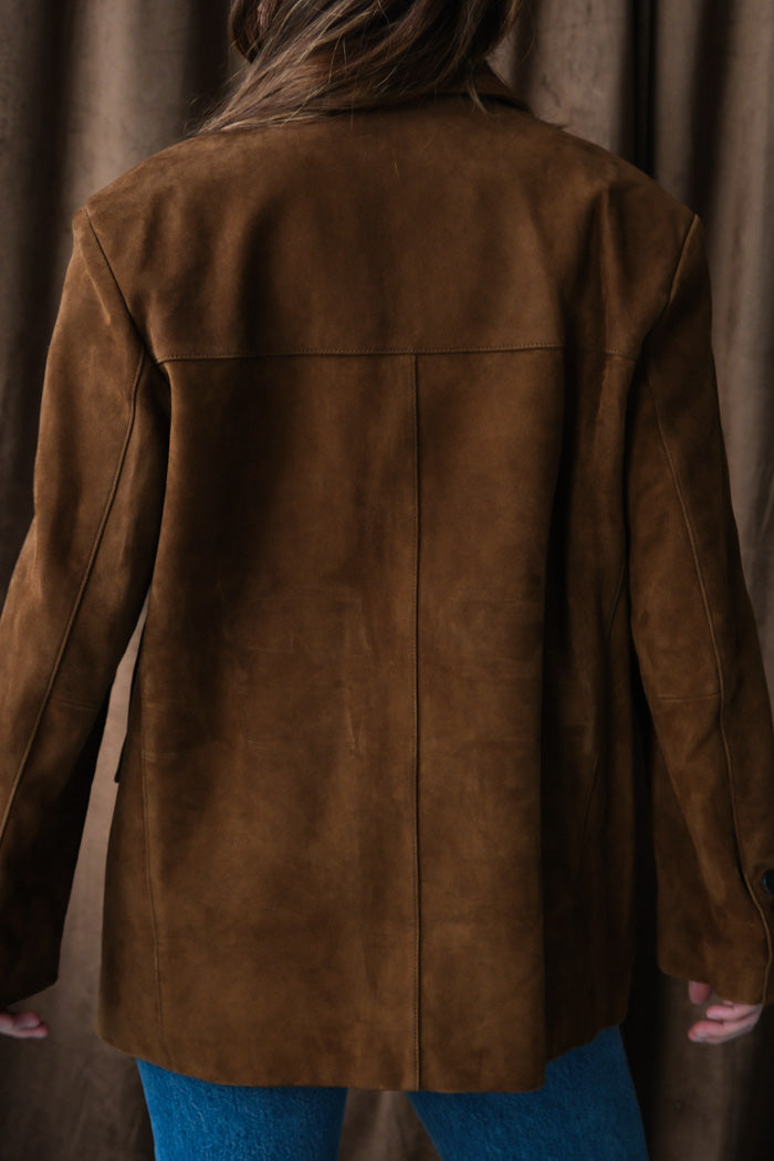 UNISEX SUEDE TAILORED HALF JACKET