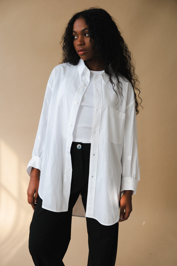 Citizens of Hummanity Kayla button up shirt optic white | Pipe and 