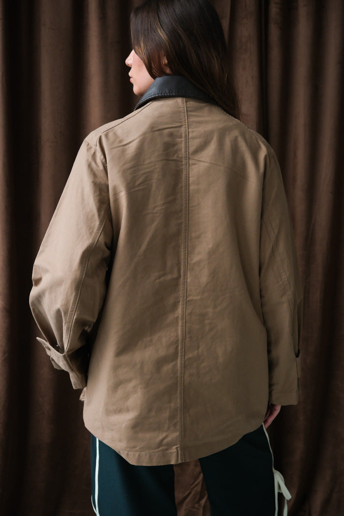 CONTRAST COLLAR WORK JACKET