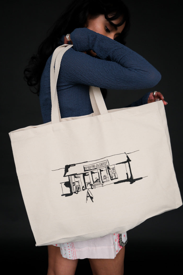 PIPE AND ROW CANVAS TOTE